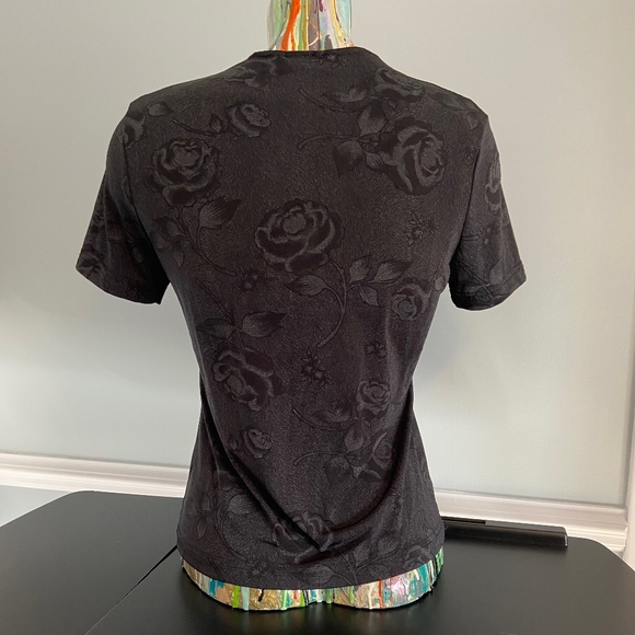 Frazier Lawrence 90's Vintage Floral Black t-shirt-Size Small - Picture 2 of 6